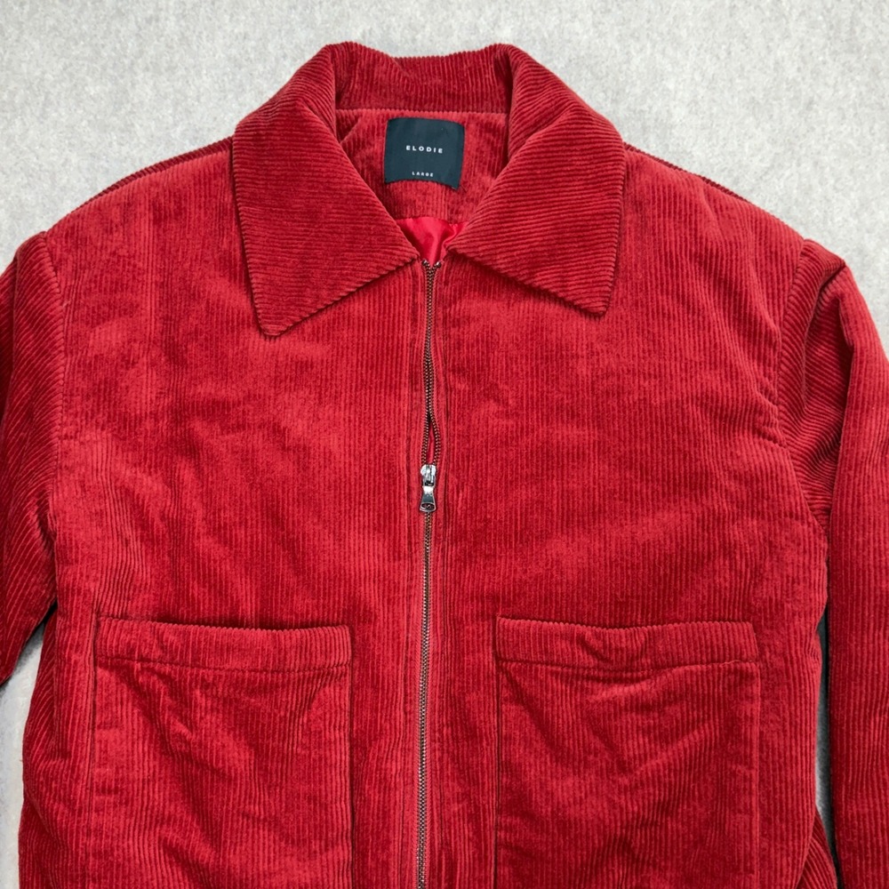 Elodie Corduroy Jacket Womens Large Red Retro Boho Streetwear Dark Academia Fall